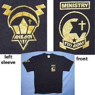 ministry piss army air borne black t shirt large new