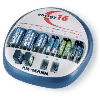 Ansmann Energy 16 Charger for AAA AA C D 9V Batteries