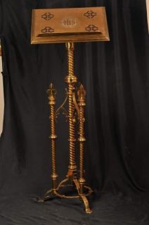 Victorian Antique Brass Lecturn Music Stand Easel