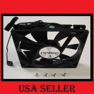 Antec 3 Speed 120mm Black Case Fan 4 Pin 3 Speed Switch and Screws 