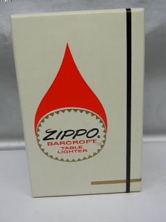 Vintage Zippo Barcroft table lighter W/Box MINT SHAPE NEVER USED