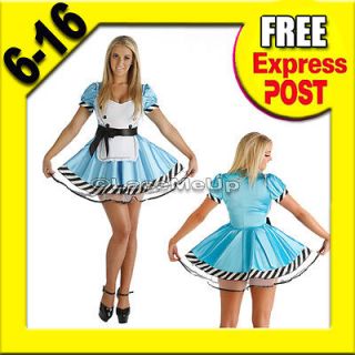 Alice in Wonderland Fancy Dress Up Costume black bow Ladies size S/M 6 