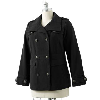 Apt. 9 Plus Size 1X Double Breasted Black Peacoat   New With Tags NWT 