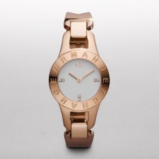 Armani Exchange Stainless Steel Rose Gold Ladies Watches Bracelet 