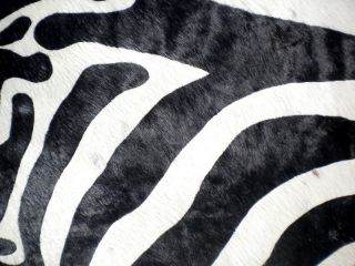 Zebra Print Printed Cowhide Skin Rug Cow Hide DC3684
