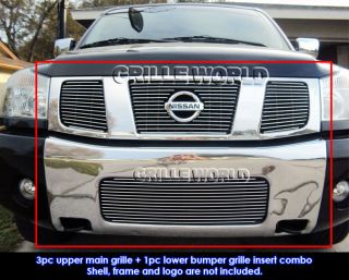 04 07 Nissan Titan Armada Billet Grille Combo Upper Low