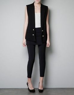 New Women Button Sleeveless Tuxedo Suit Vest Waistcoat Jacket BLACK Sz 