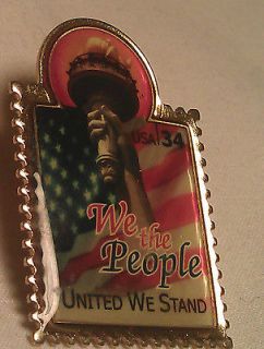 Stamp USA 34 We the People United We Stand Lapel Hat Pin