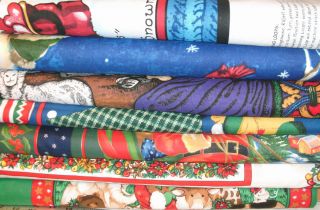yd Christmas Fabric Panel U Choose Wallhanging Pillow Santa Snowman 