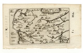 1658 Gabriel Bucelin Miniature Map of Artesia Normandy