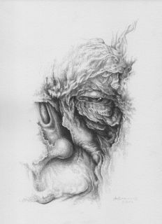 back to my daydream totally original pencil drawing by surreal artist 