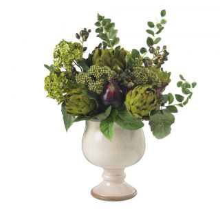 Artificial Artichoke Hydrangea Silk Flower Arrangement