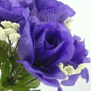   Silk Crinkle Roses PURPLE Wedding Flowers BULK Artificial arrangements
