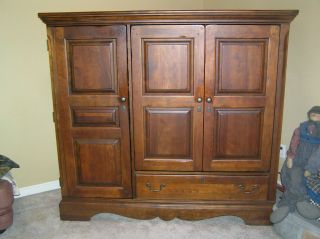 Entertainment Center (Cherry Color) with retractable doors