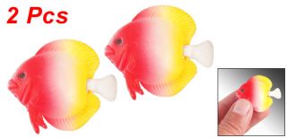 White Red Yellow Plastic Swing Tail Water Float Fake Fish 2 Pcs
