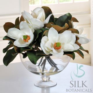 Magnolias in Glass Vase Silk Flower/Floral Arrangement 17   Jane 