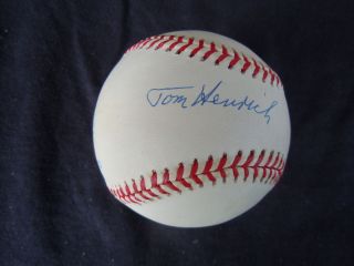 TOMMY HENRICH SINGLE SIGNED AMERICAN LEAGUE BASEBALL # 2 1941 WS