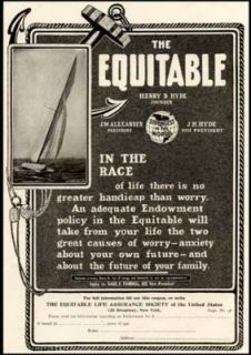   & Miller sailboat image in 1903 Equitable Life Assurance Company ad