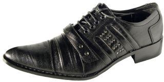 BUCKLE OXFORD LACE UP BLACK MEN DRESS SHOES ITALIAN STYLE COMFORTABLE 