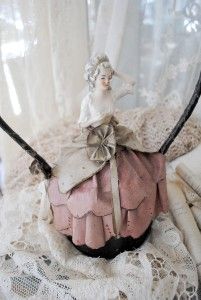 RARE Edwardian Victorian Girl Doorstop Porcelain Bust Hand Painted 