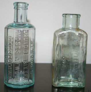   Vintage Medicine Whittemore Atwoods Jaundice Bitters Tonic Aqua Bottle