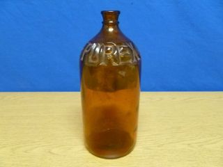 vintage amber glass purex bottle t41  8
