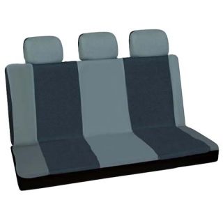 16pc Set Gray Black SUV Auto Car Seat Covers + Steering Wheel Belt Pad 