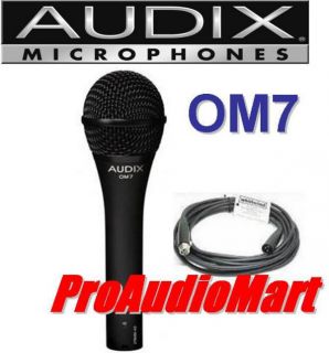 Audix OM7 Dynamic Vocal Microphone OM 7 Free 20ft XLR Cable New Free 