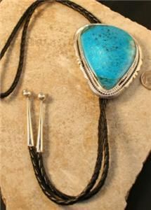 Augustine Largo Sterling Silver Turquoise Bolo Tie