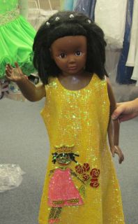   Girls All Sequin African American Princess Yellow Party Dress 4T