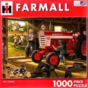 1000 Piece Jigsaw Puzzle Red Power IH Farmall Tractor Complete Mint 