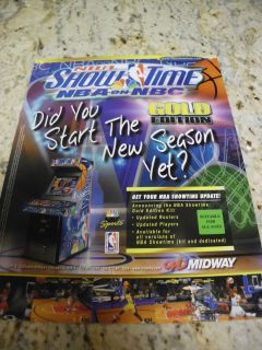   Original Midway NBA Showtime Basketball Arcade Video Game Flyer