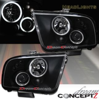   Ford Mustang Dual CCFL Halo Projector Headlights Black Style