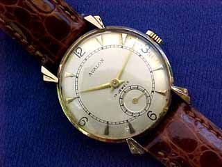 Mens Antique Watch Solid Gold Avalon Vintage Wristwatch
