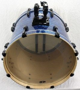   22 x 8 Strata Blue Bass Drum w Tom Mounts Drums Percussion