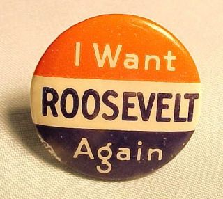 Want Roosevelt Again Bastian Bros Pinback Button