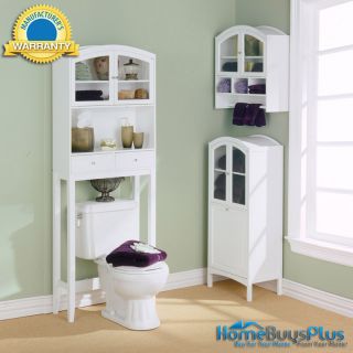 White Bathroom Furniture Storage Towel Cabinet Spacesaver
