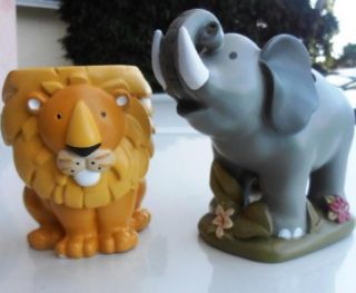  ANIMAL JUNGLE ELEPHANT TOOTHBRUSH HOLDER++ LION TUMBLER BATHROOM DECOR