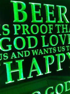SB249 Beer God Loves Ver Bar Drink Happy Hour Display Neon Light Sign 