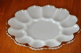 Newly listed ANCHOR HOCKING MILK GLASS DEVILED EGG SERVING TRAY WITH 