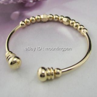   18K Yellow Gold Filled Baby Bracelet 45*48MM Bangle Beads GF Jewelry