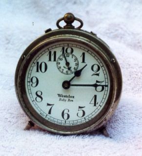 Westclox 1930 White Dialed Baby Ben Peg Leg Alarm Clock