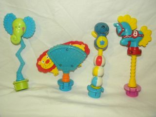 Evenflo Exersaucer Toys Lot Elephant Horse Lion Seal Used
