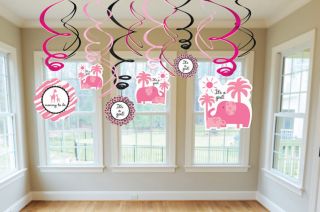   SWEET SAFARI GIRL Pink SWIRL DECORATIONS ~ BABY SHOWER Party Supplies