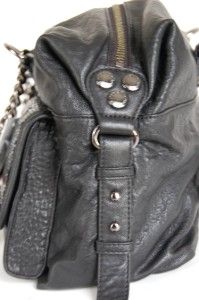 NWT Badgley Mischka STEPHANIE Leather Satchel Black Bag