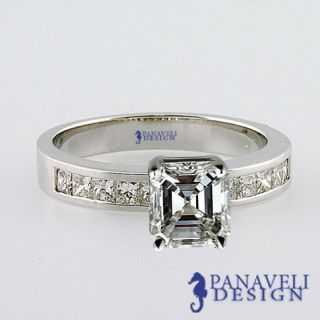 Vintage Style 1 20 Ct Asscher Cut Diamond Engagement Ring Platinum 