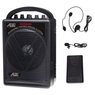    Lapel Headset Wireless Microphone Battery Powered Portable PA System