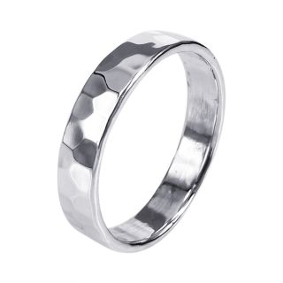 4mm band 925 silver ring 9 5 rings plain mod hammered texture 4mm band 