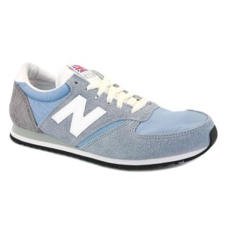 New Balance 420 England Mens Laced Suede Nylon Trainers Grey Blue 