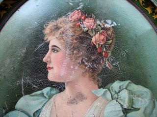 Athol Cigar Co Advertising Beer Bar Tray lithographed Pretty Lady Old 